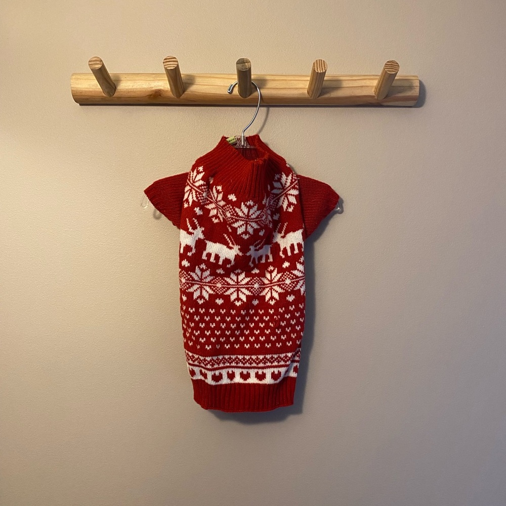 Red and White Dog Sweater